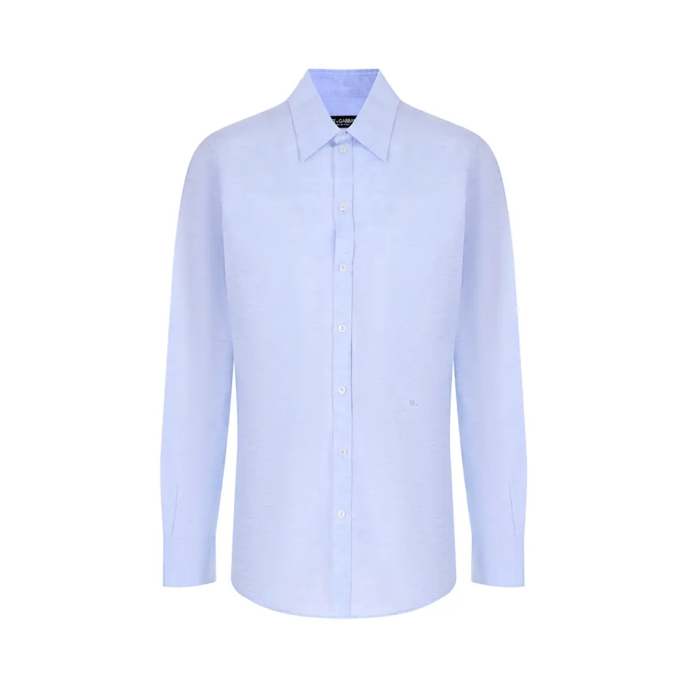 Рубашка Regular Fit из хлопка и льна