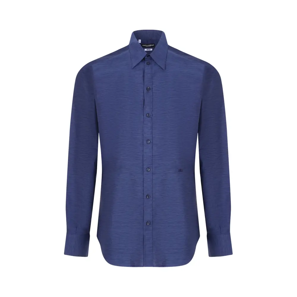 Рубашка Regular Fit из хлопка и льна