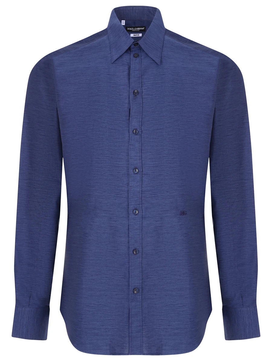 Рубашка Regular Fit из хлопка и льна