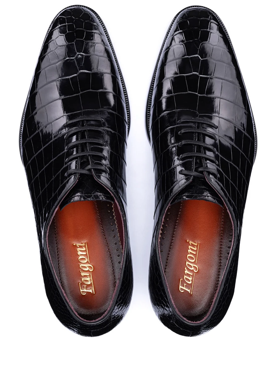 Оксфорды из кожи крокодила