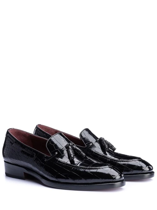 Лоферы из кожи крокодила FARGONI