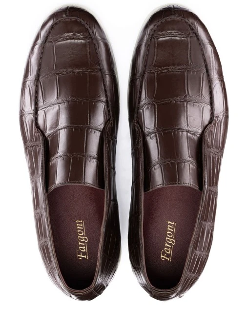 Лоферы из кожи крокодила FARGONI