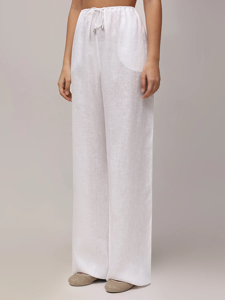 Брюки льняные
