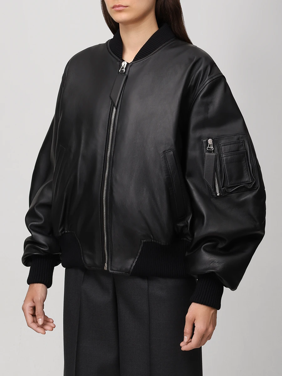 Бомбер кожаный