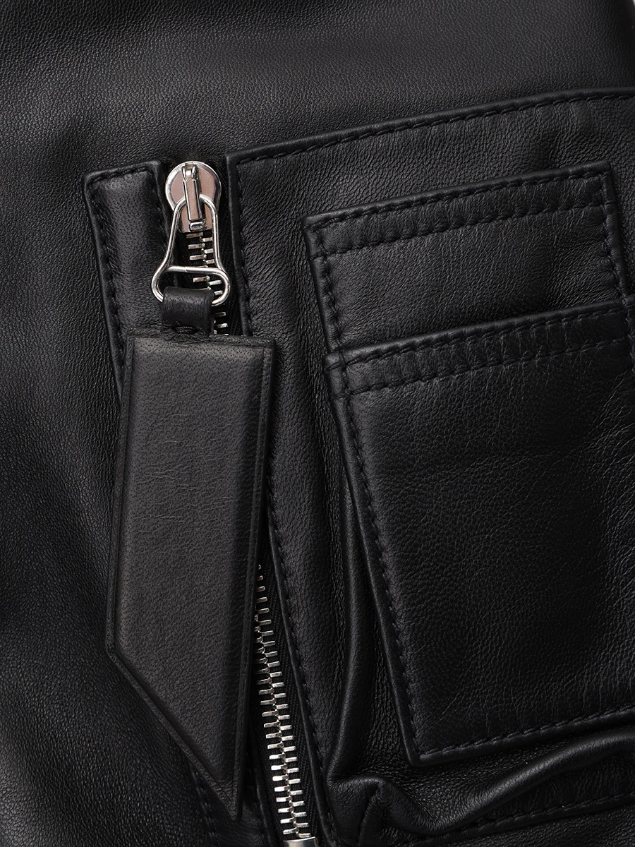 Бомбер кожаный