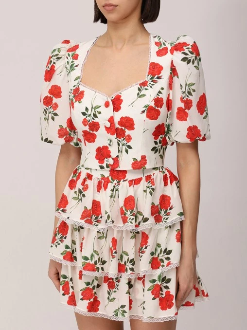 Блуза шелковая ROSES AND LACE