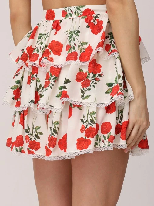 Юбка шелковая ROSES AND LACE