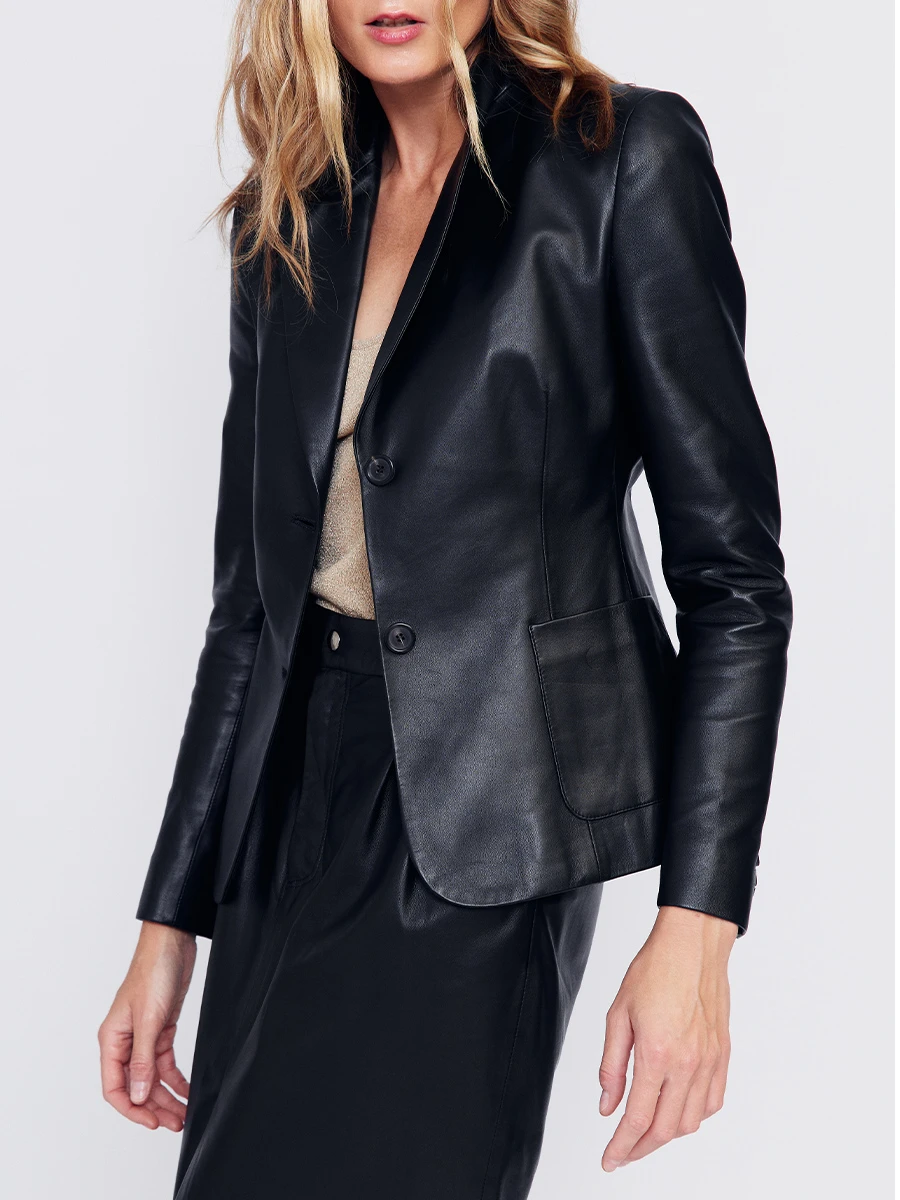 Пиджак кожаный