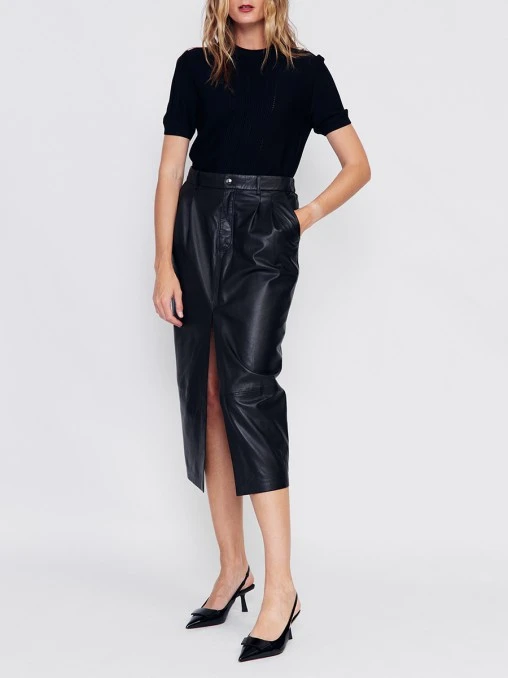 Юбка кожаная FREE AGE