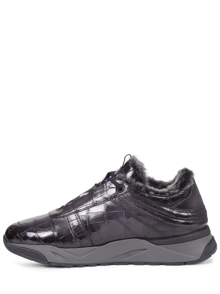 Кроссовки из кожи крокодила на меху