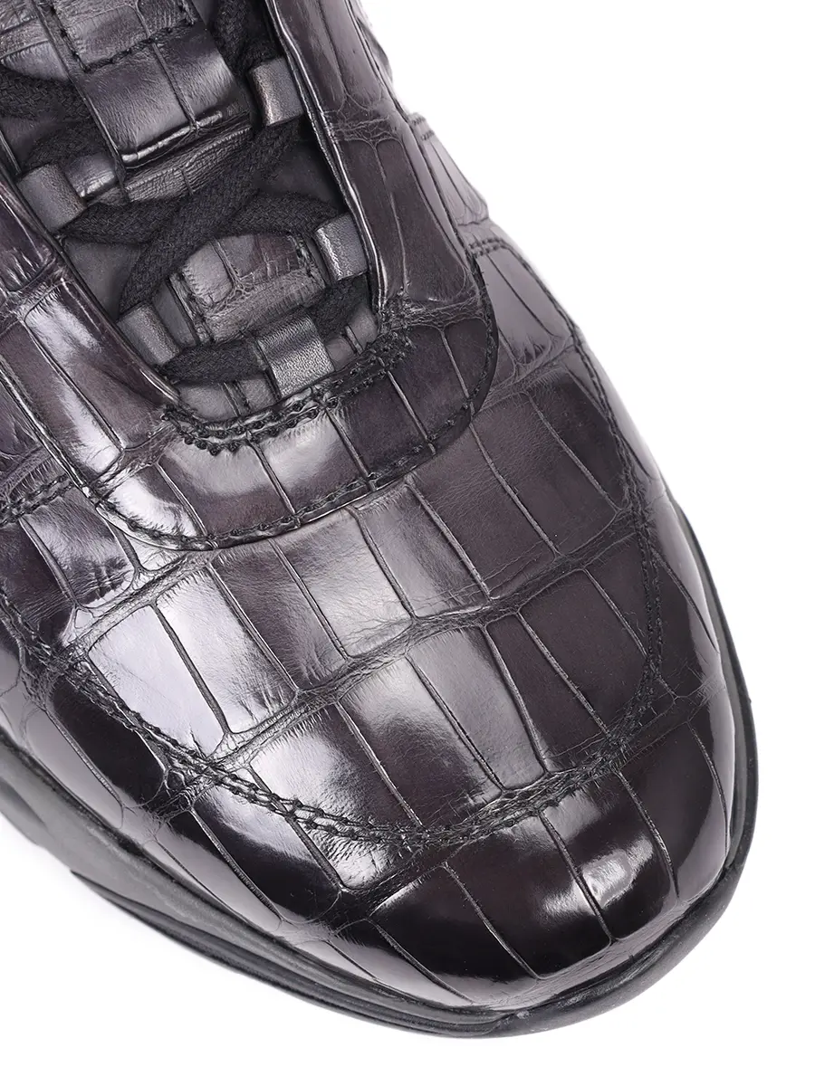 Кроссовки из кожи крокодила на меху