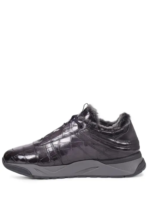 Кроссовки из кожи крокодила на меху SANTONI