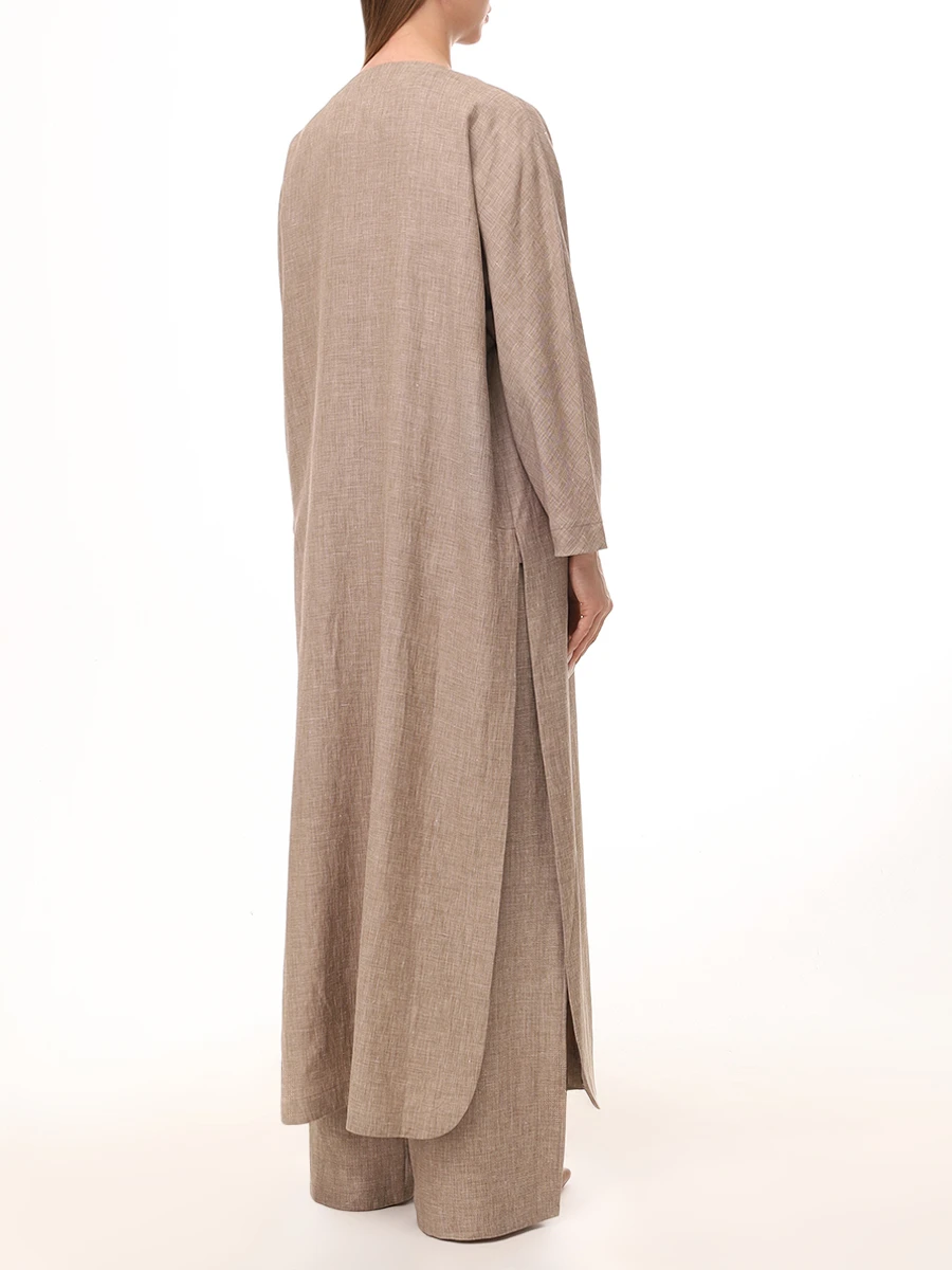 Пальто из льна и шерсти