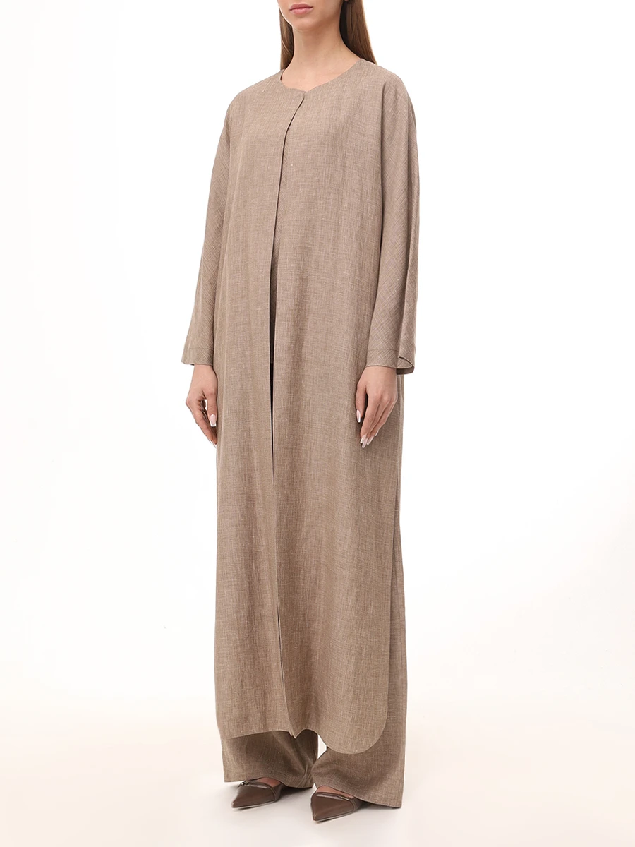 Пальто из льна и шерсти