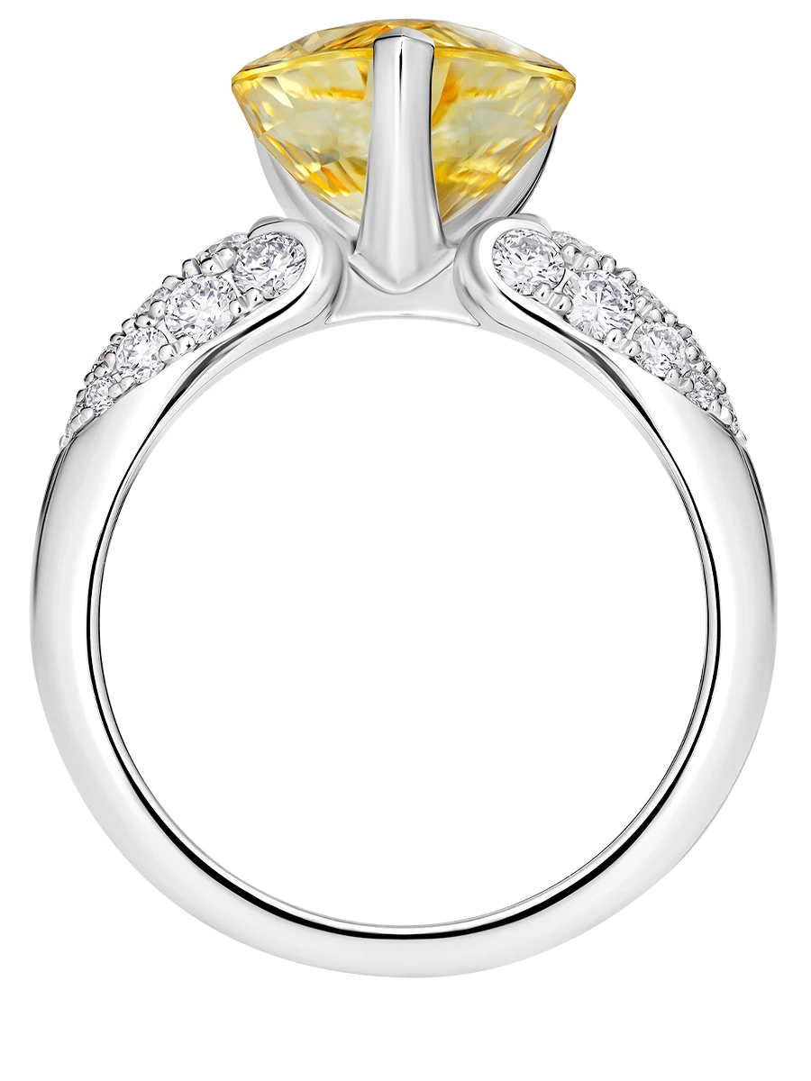 Кольцо с желтым сапфиром и бриллиантами