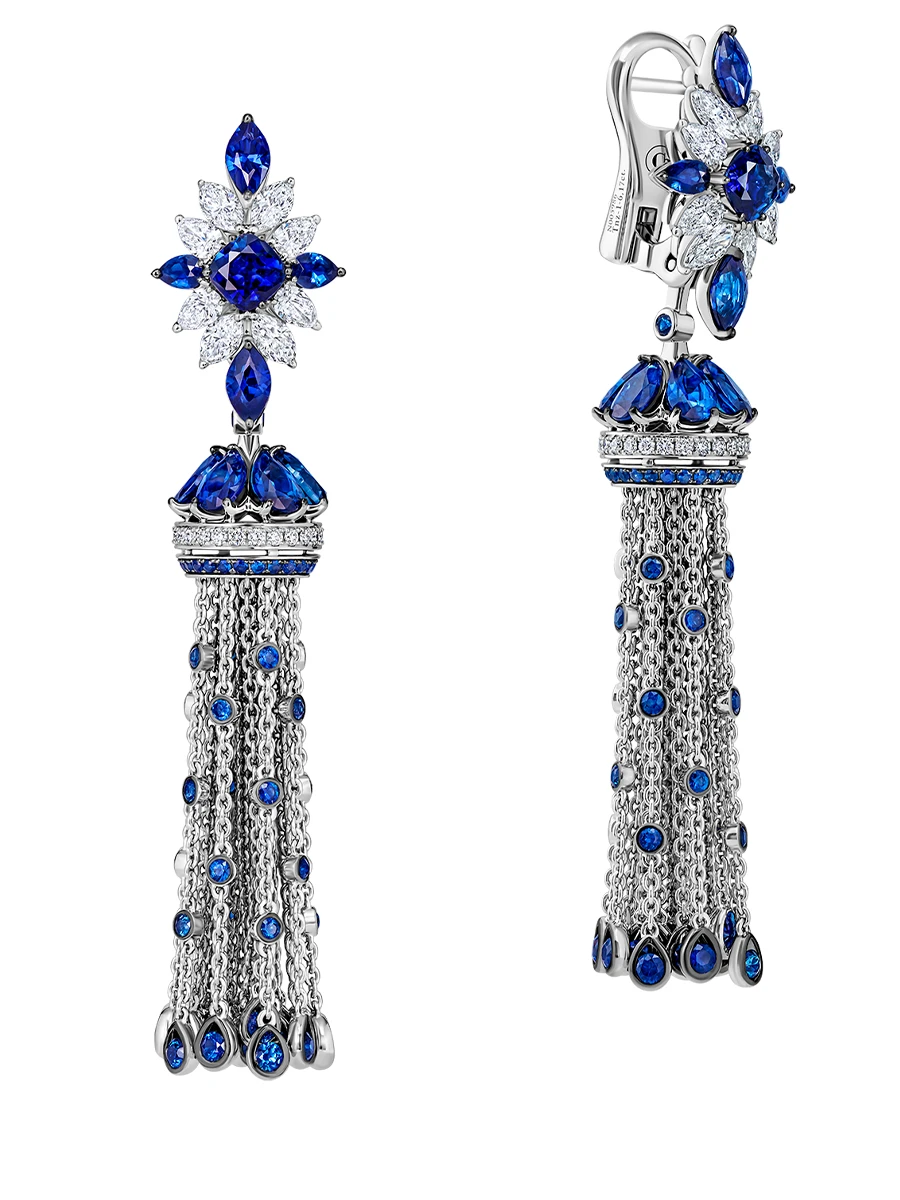 Серьги с танзанитами и бриллиантами