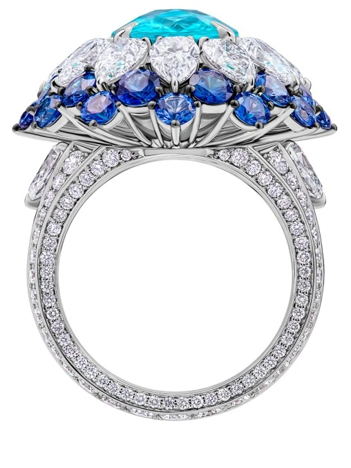 Кольцо с турмалином параибой, сапфирами и бриллиантами CHAMOVSKIKH JEWELLERY HOUSE