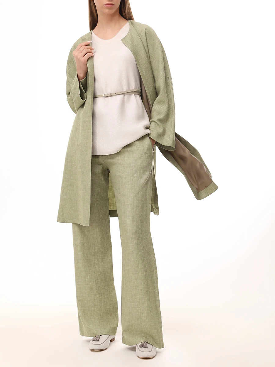 Пальто из шерсти и льна