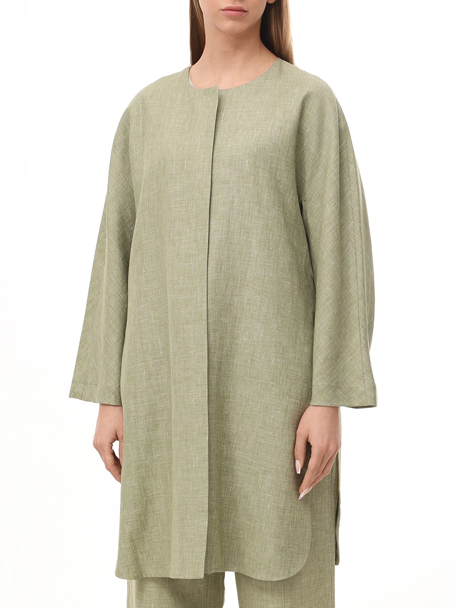 Пальто из шерсти и льна