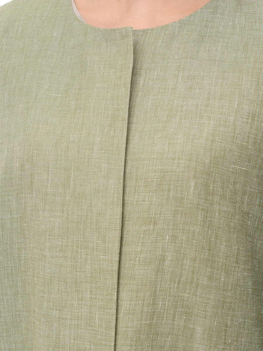 Пальто из шерсти и льна