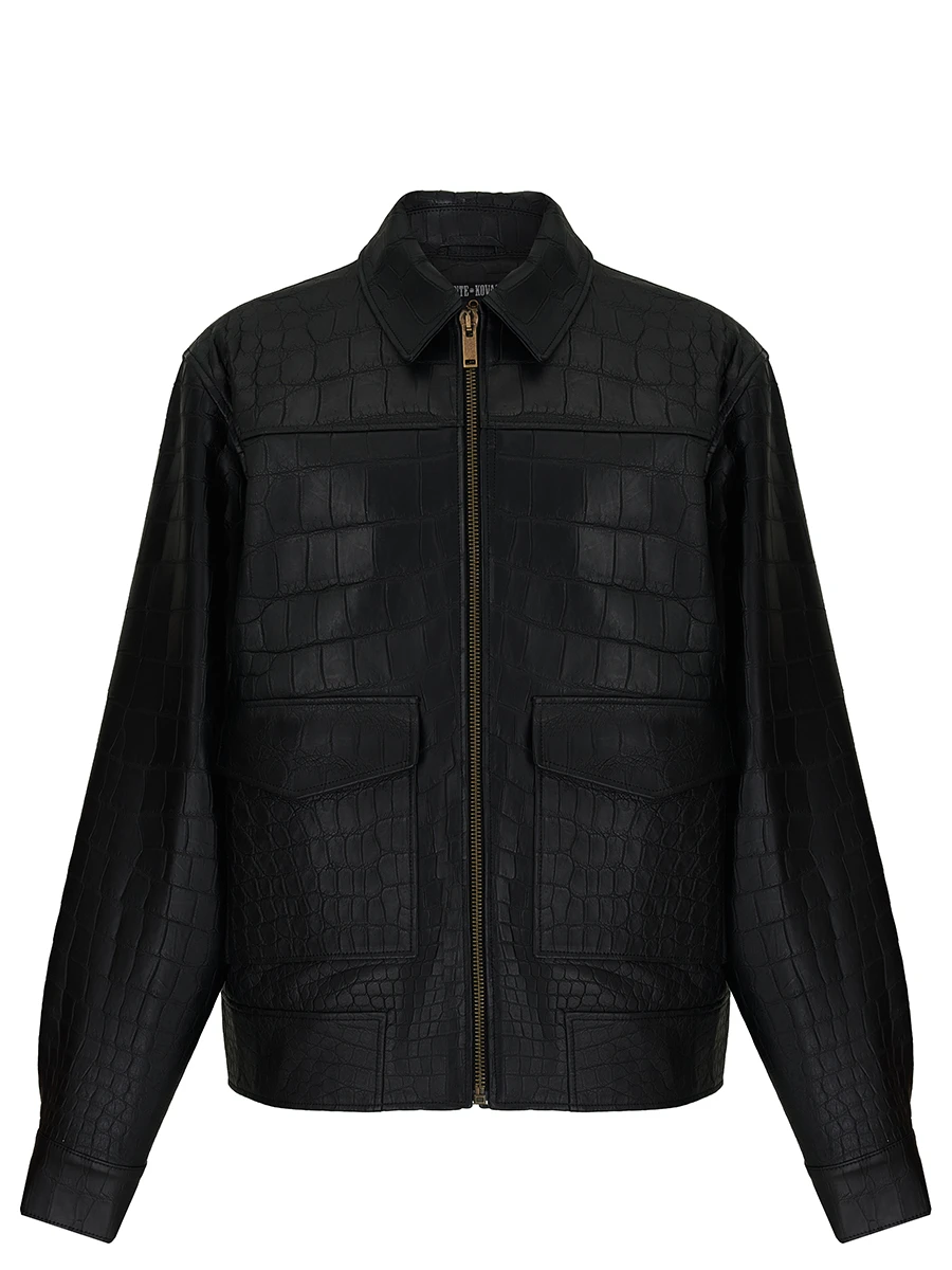 Бомбер из кожи крокодила
