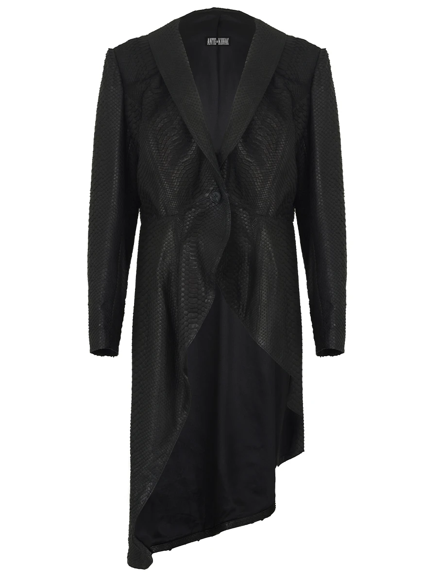 Куртка-фрак из кожи питона