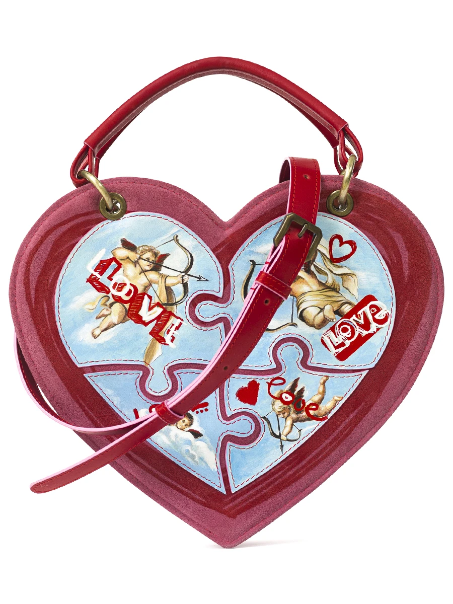 Сумка кожаная "Счастливые Амуры"