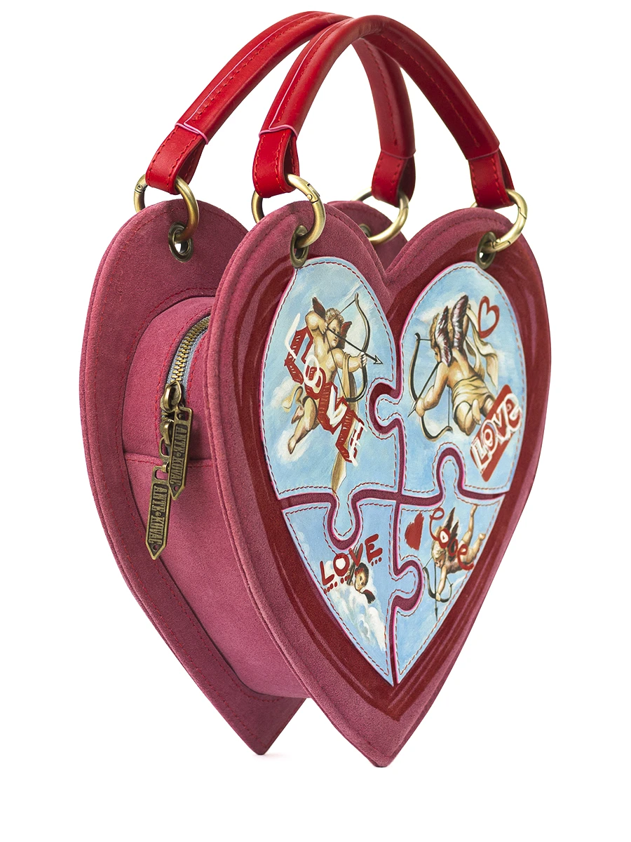 Сумка кожаная "Счастливые Амуры"