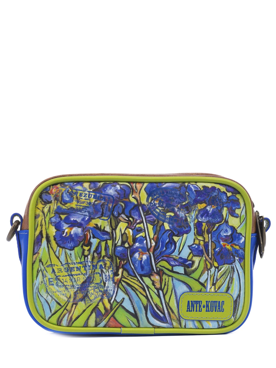 Сумка Mini bag кожаная "Ирисы для Mrs. Van Gogh"