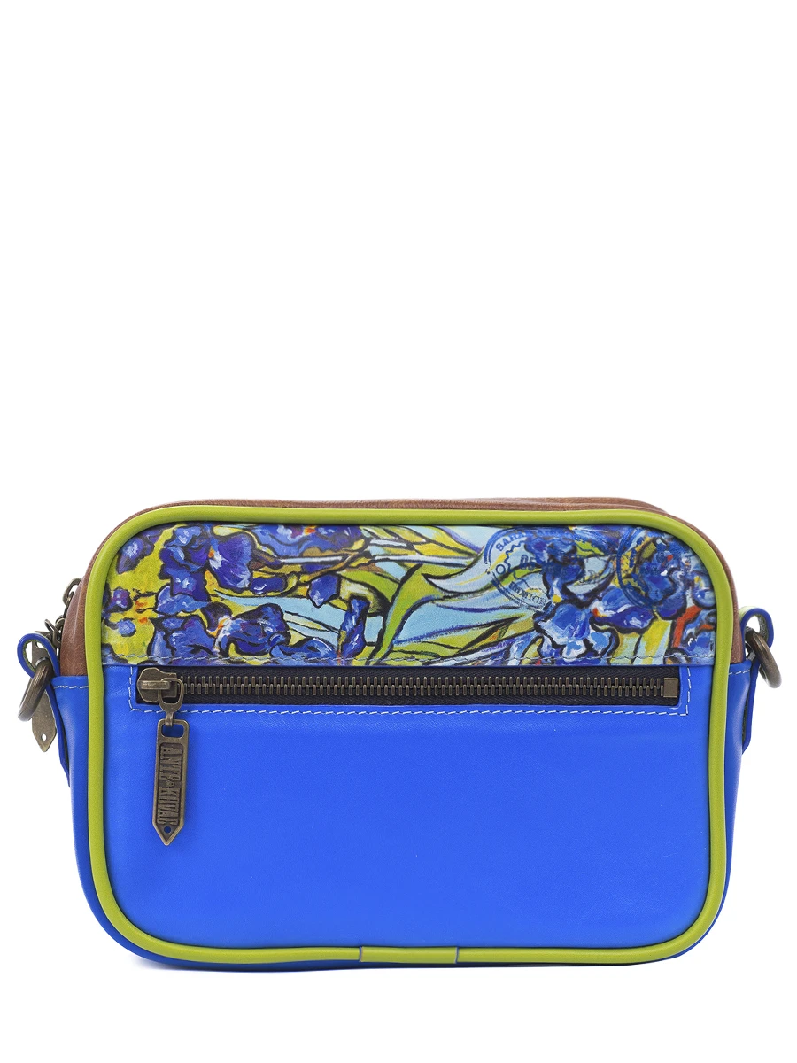Сумка Mini bag кожаная "Ирисы для Mrs. Van Gogh"