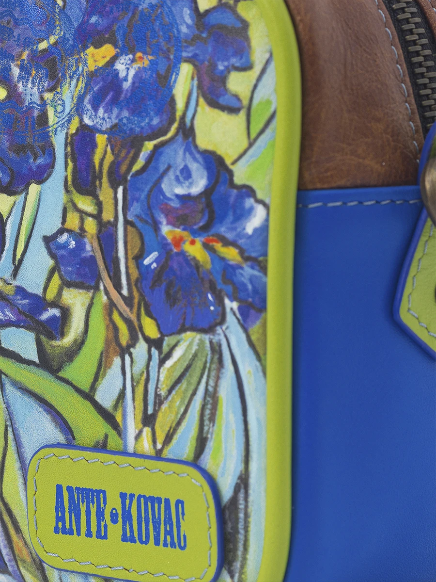 Сумка Mini bag кожаная "Ирисы для Mrs. Van Gogh"