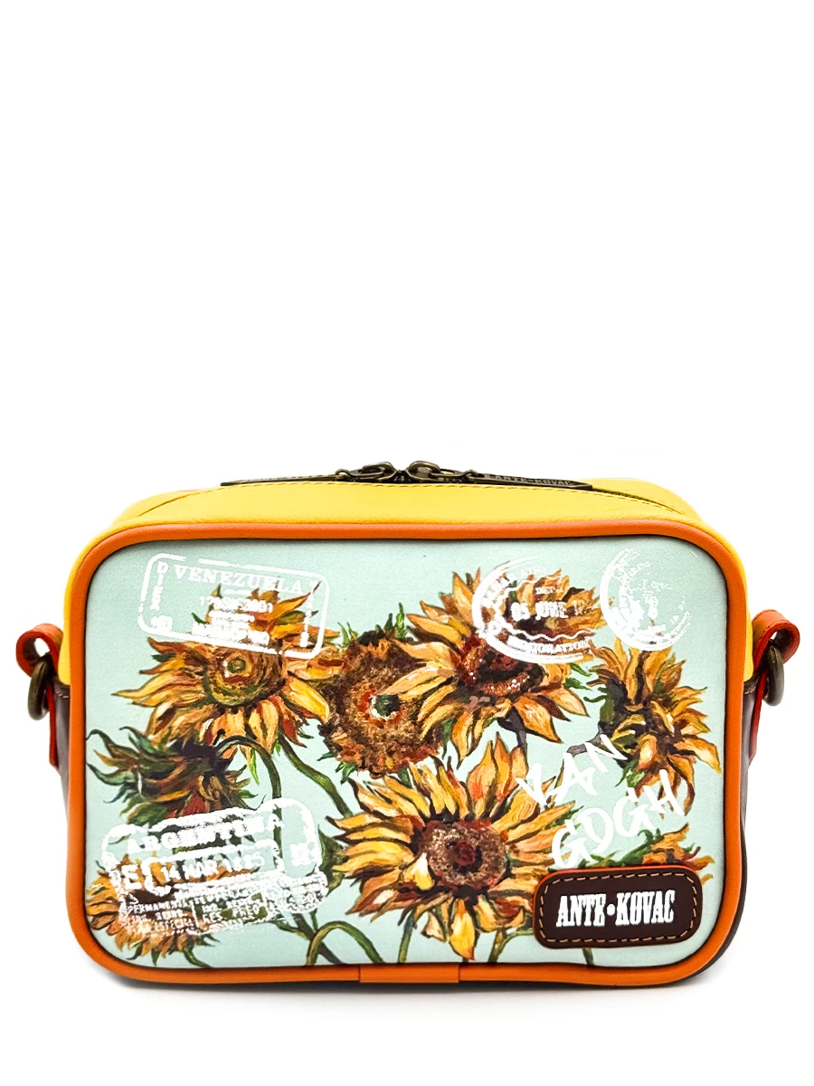 Сумка Mini bag кожаная "Подсолнухи для Mrs. Van Gogh"