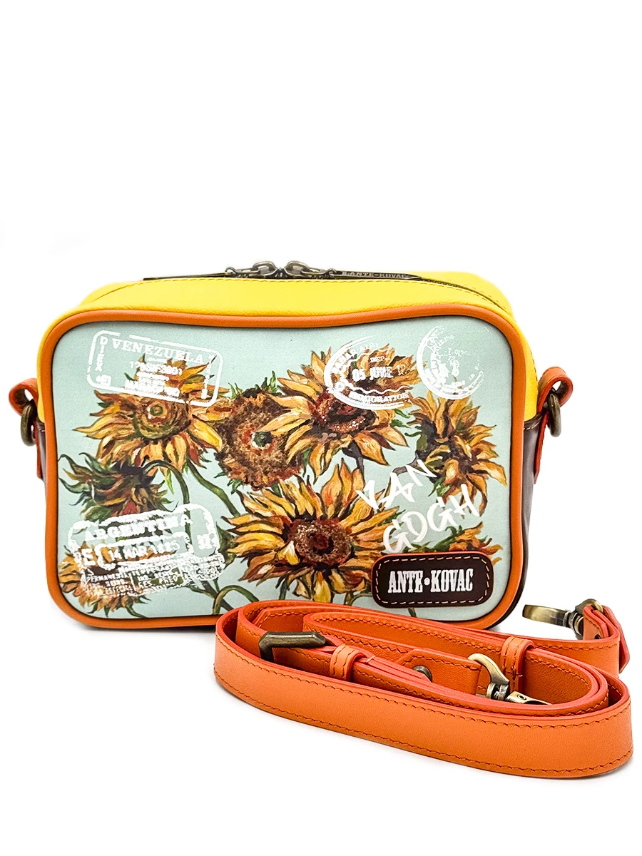 Сумка Mini bag кожаная "Подсолнухи для Mrs. Van Gogh"