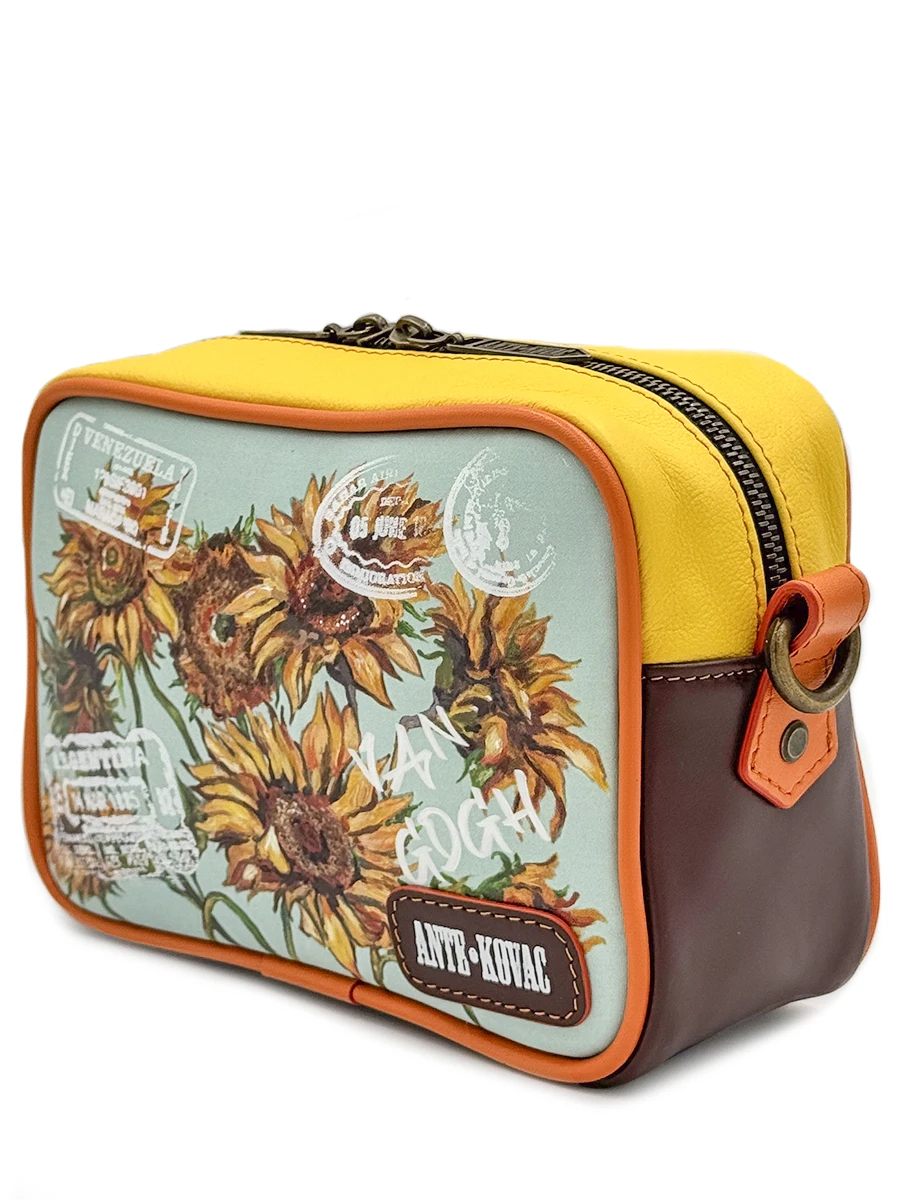 Сумка Mini bag кожаная "Подсолнухи для Mrs. Van Gogh"