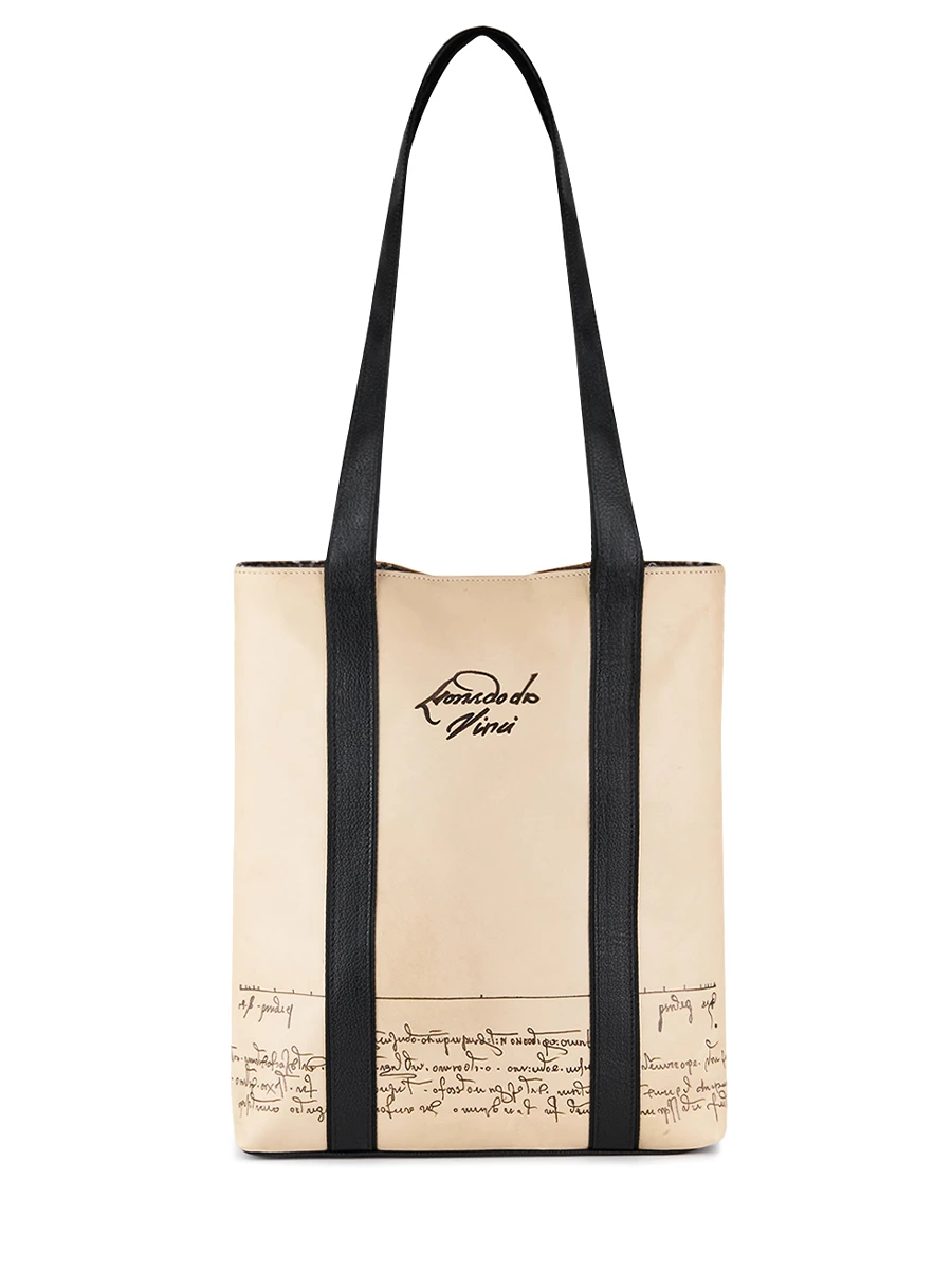 Шопер кожаный Витрувианский человек