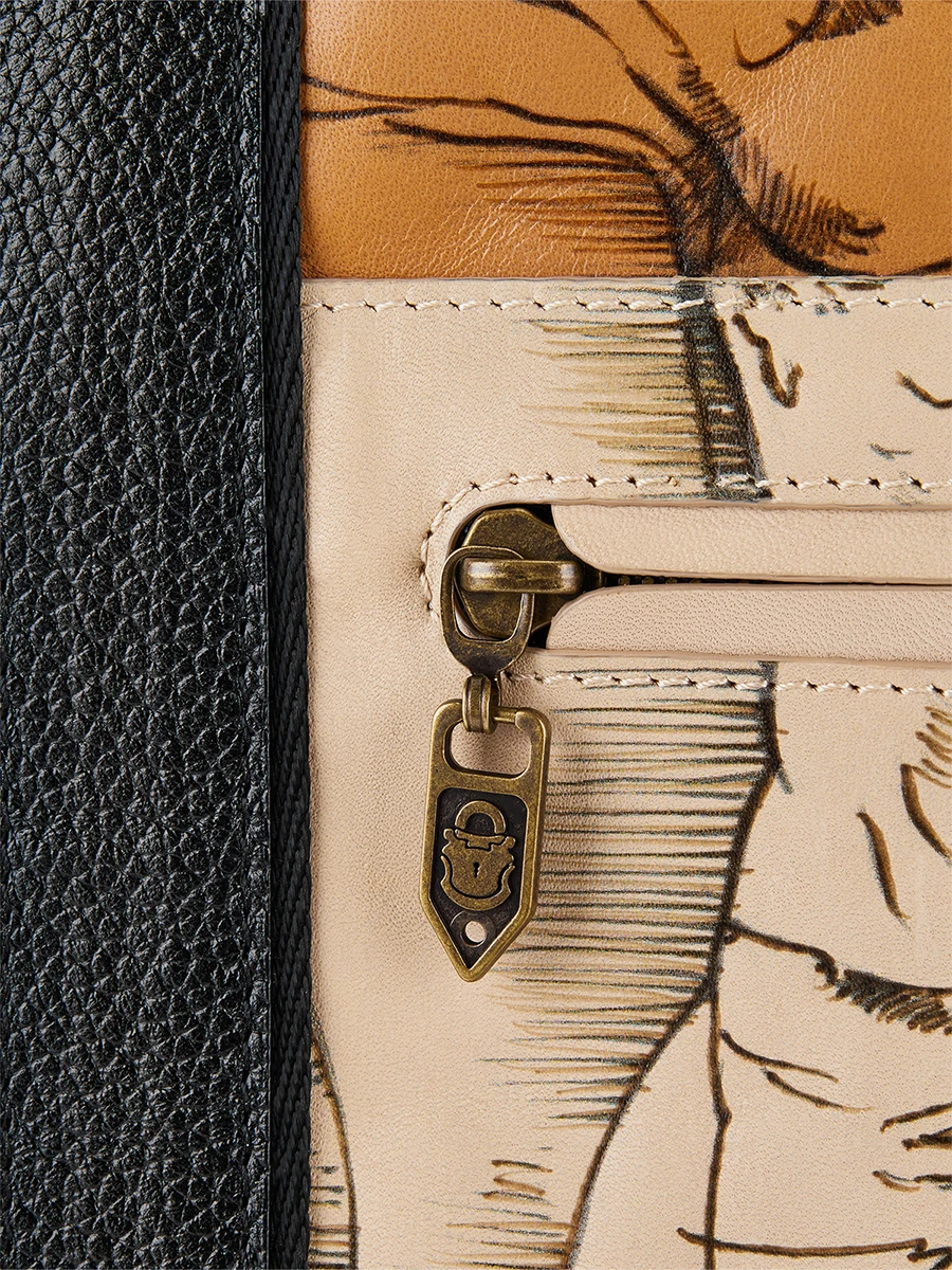 Шопер кожаный Витрувианский человек