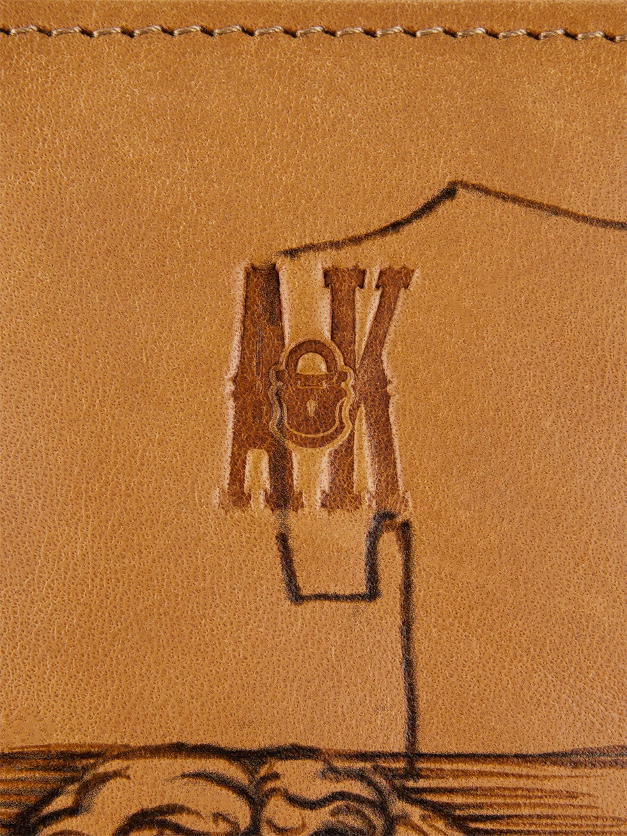 Шопер кожаный Витрувианский человек