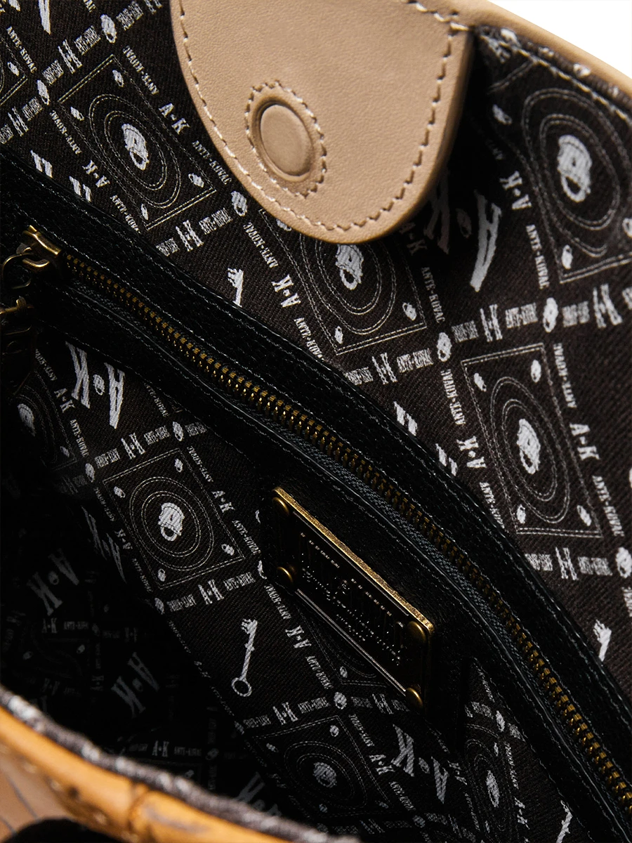 Шопер кожаный Витрувианский человек