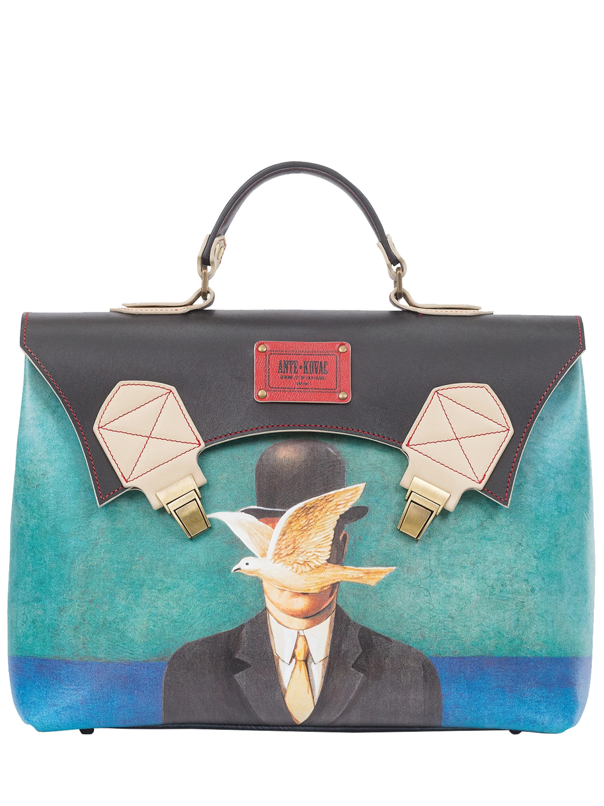 Портфель кожаный "Человек в котелке"