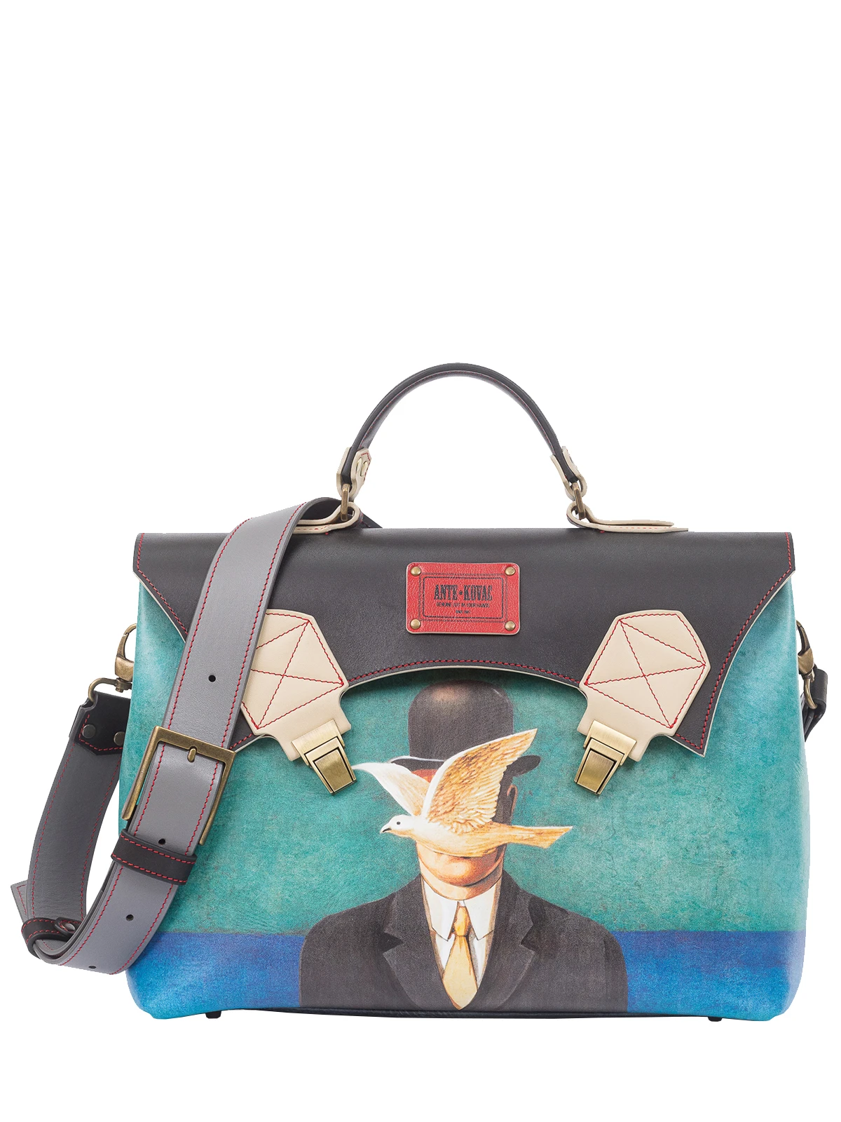 Портфель кожаный "Человек в котелке"