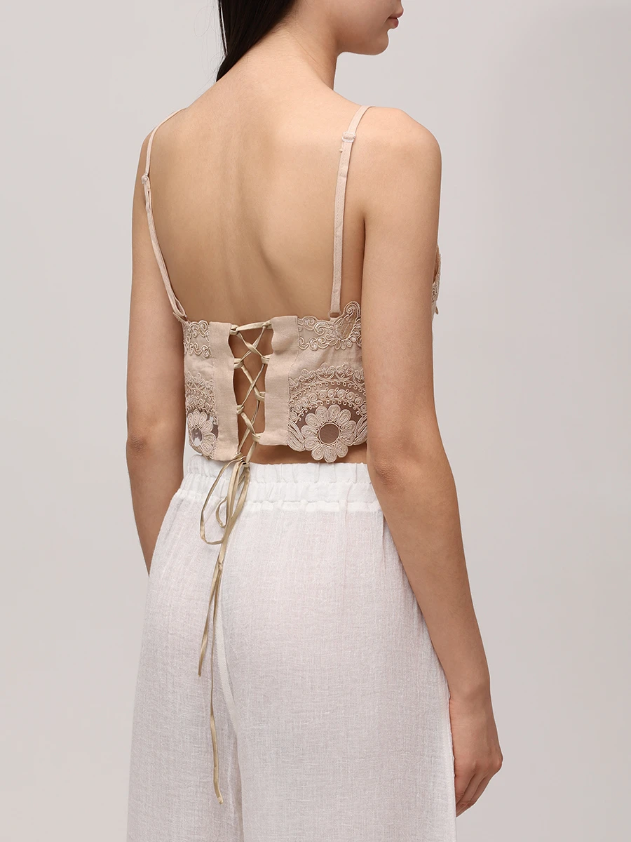 Кроп-топ с кружевом