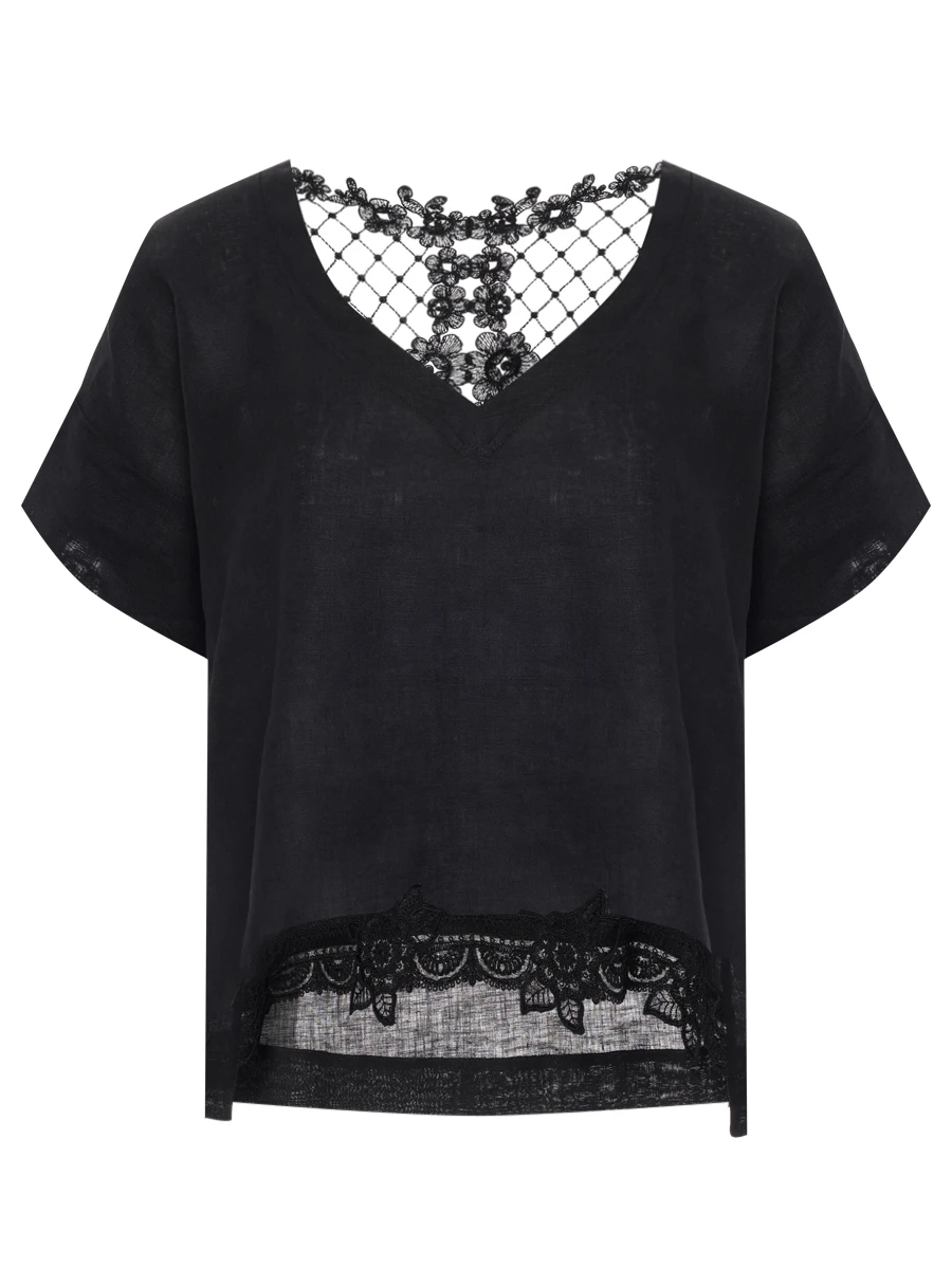 Блуза изо льна и района