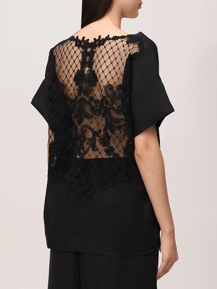 Блуза изо льна и района