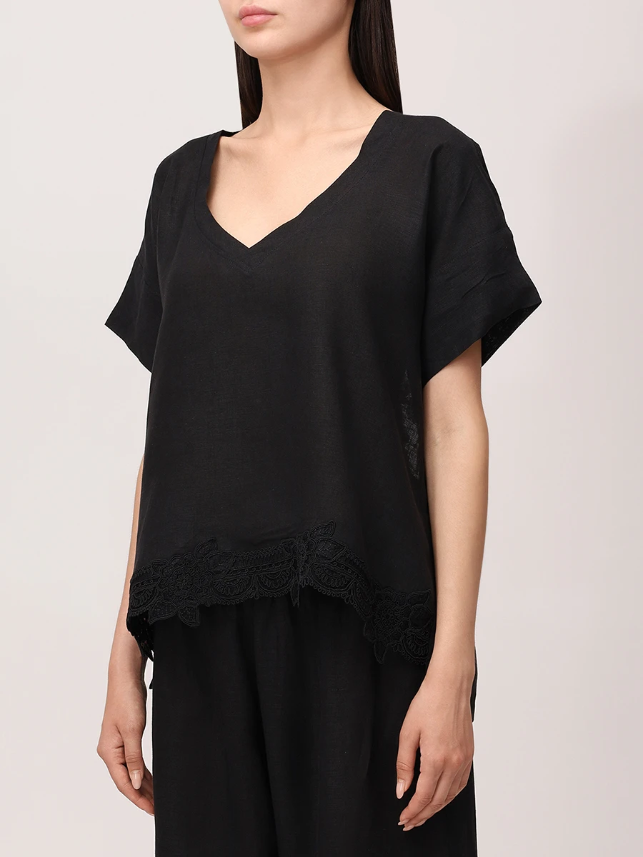 Блуза изо льна и района