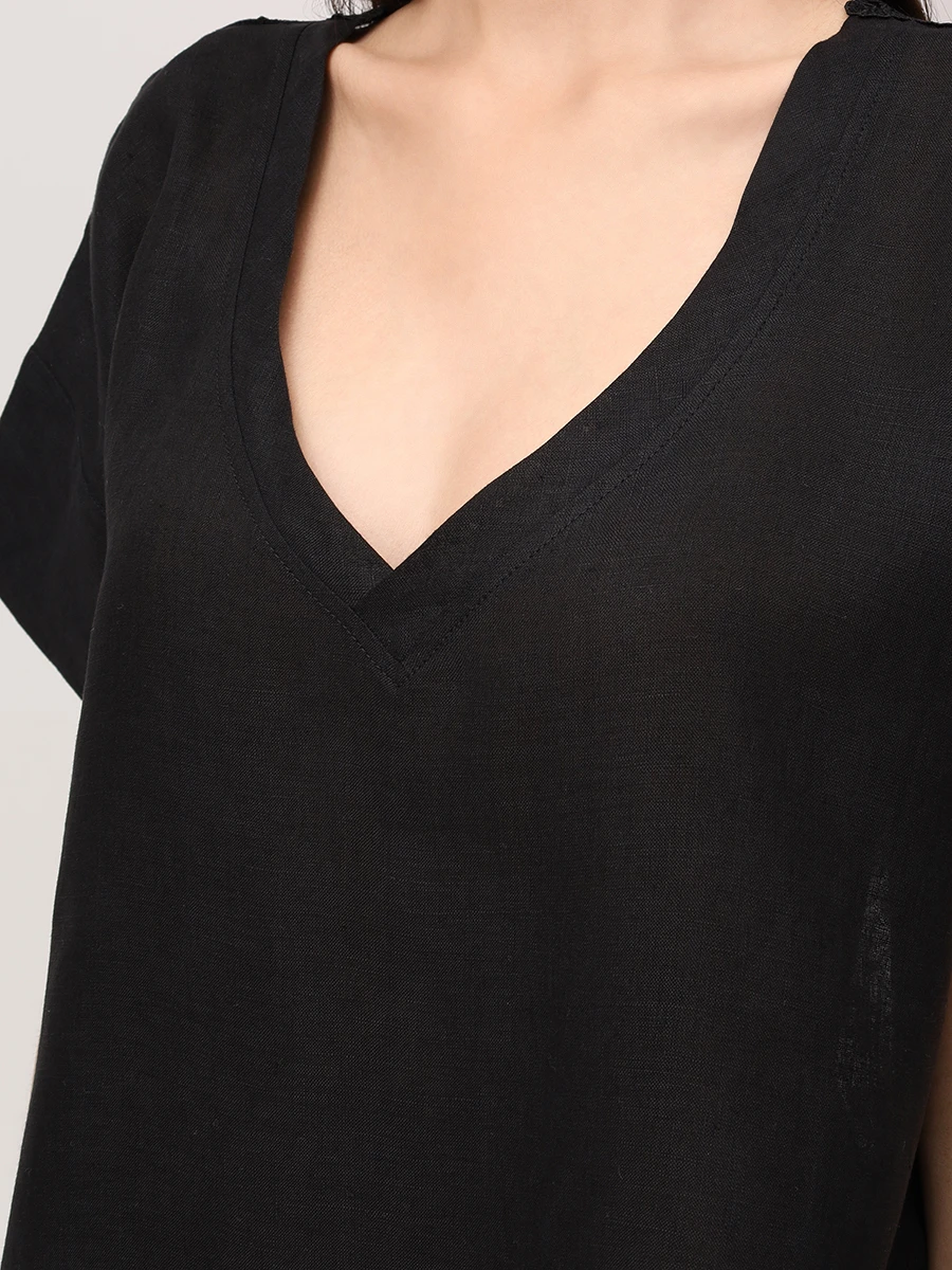 Блуза изо льна и района