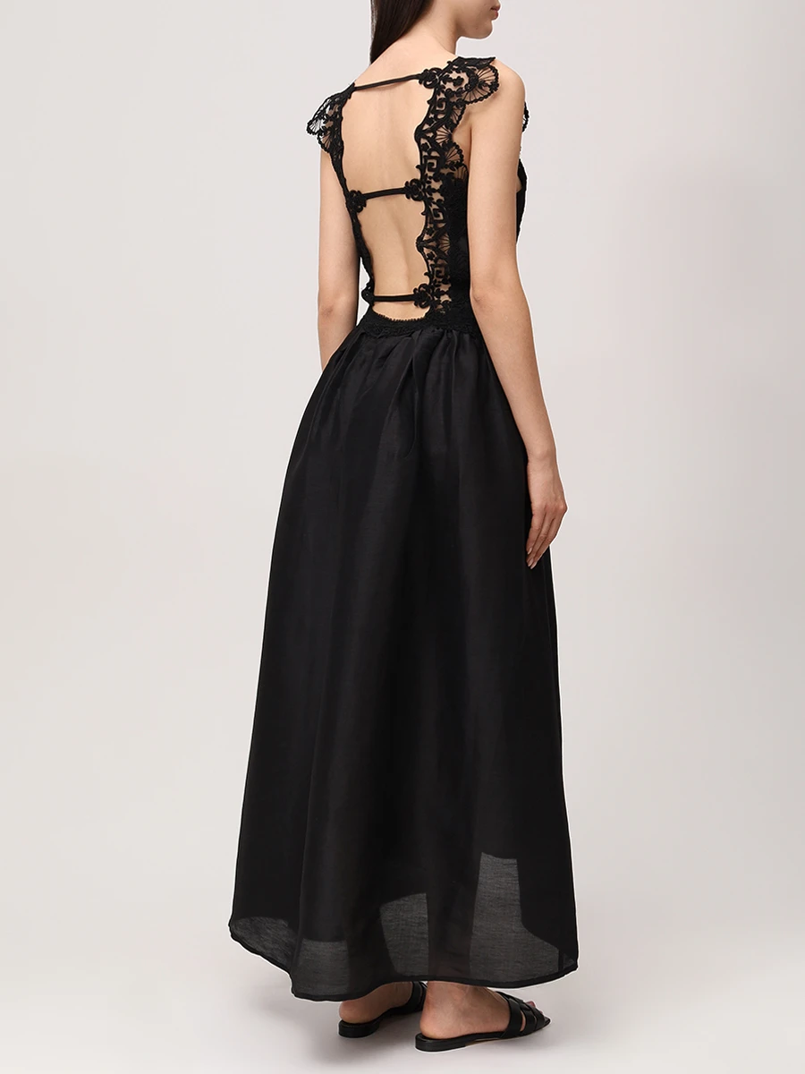 Платье изо льна и шелка