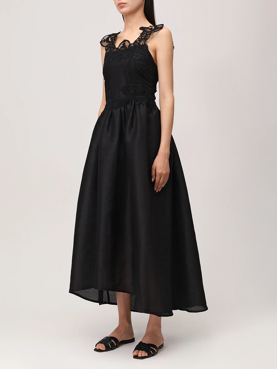 Платье изо льна и шелка