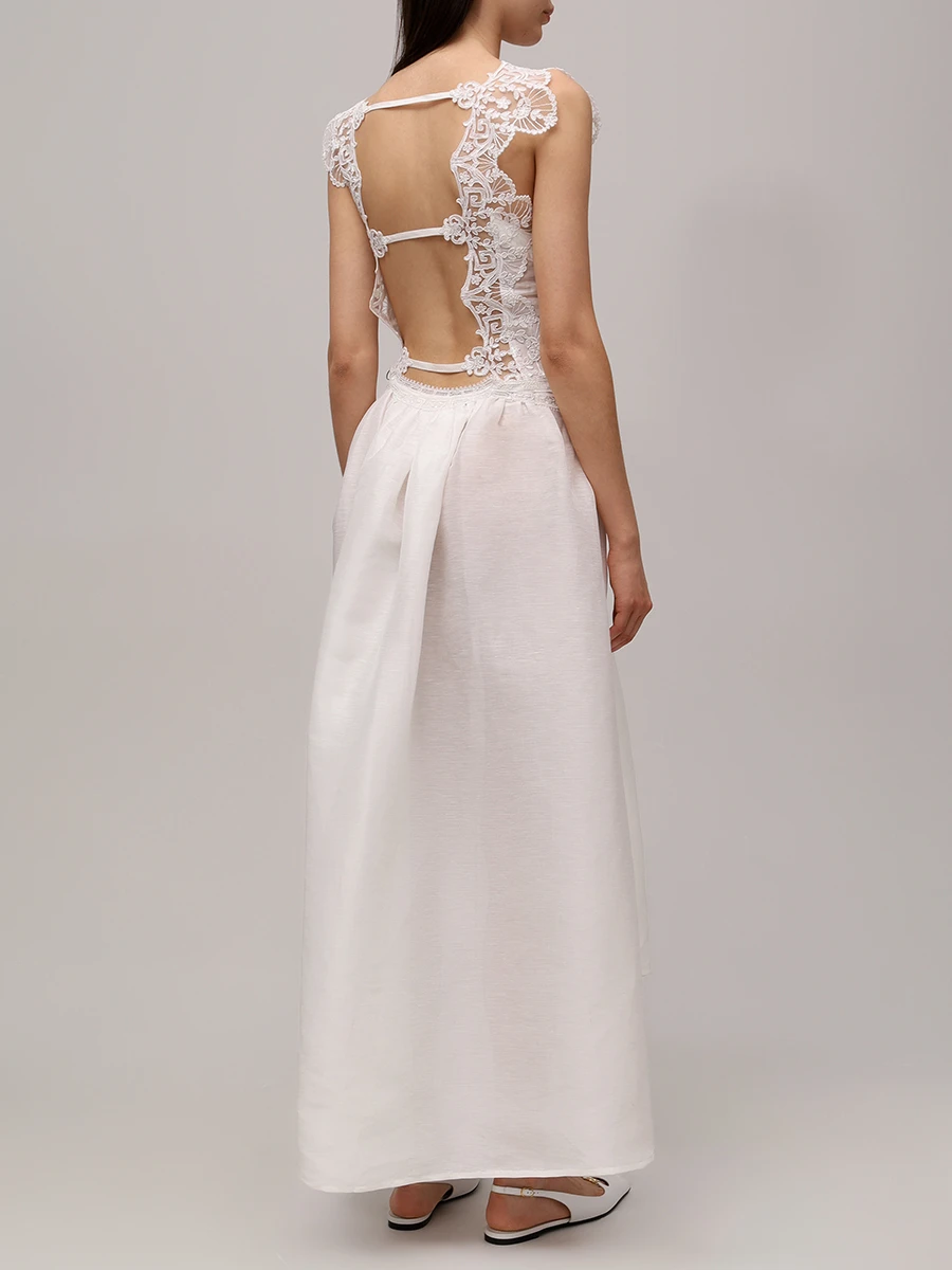 Платье изо льна и шелка