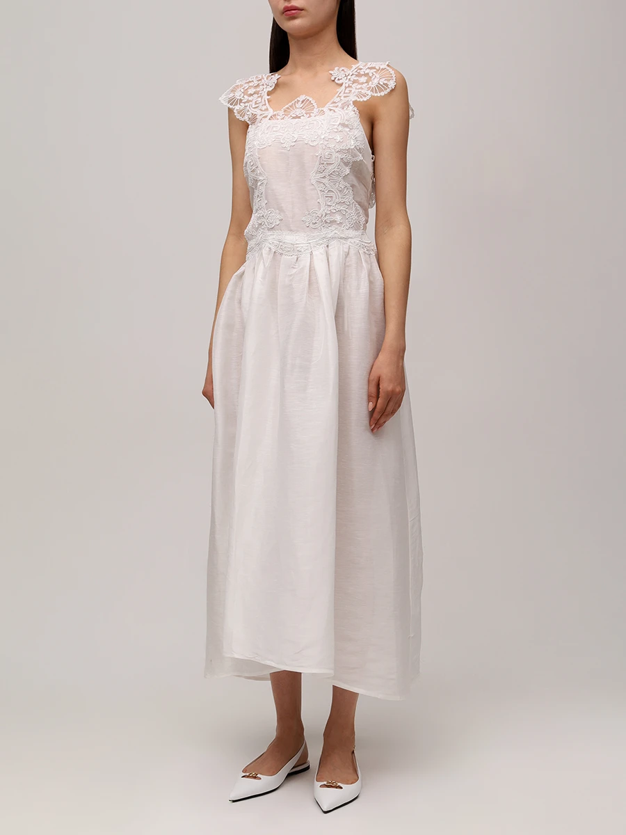 Платье изо льна и шелка