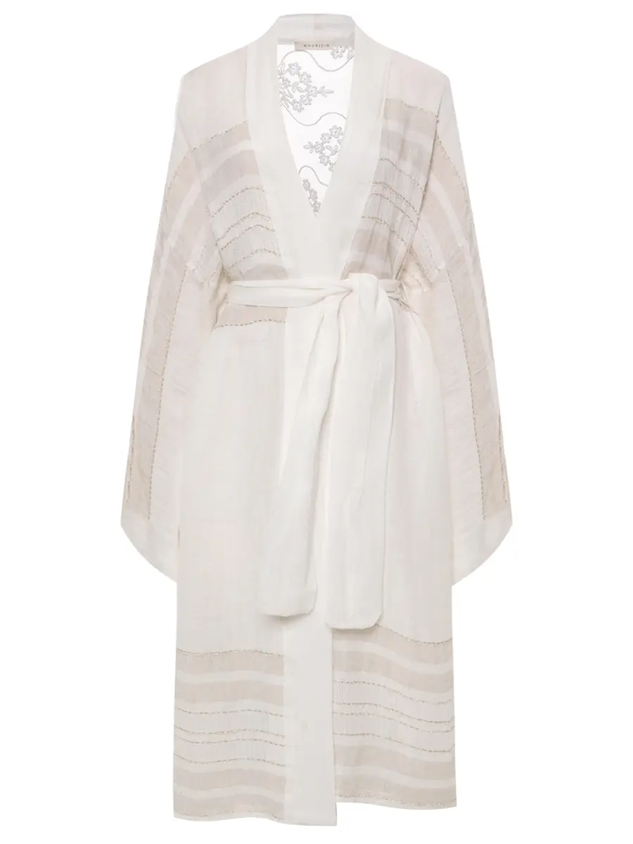 Туника льняная с кружевом